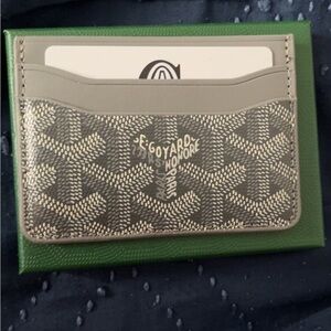 Goyard Green and Gray Card Holder